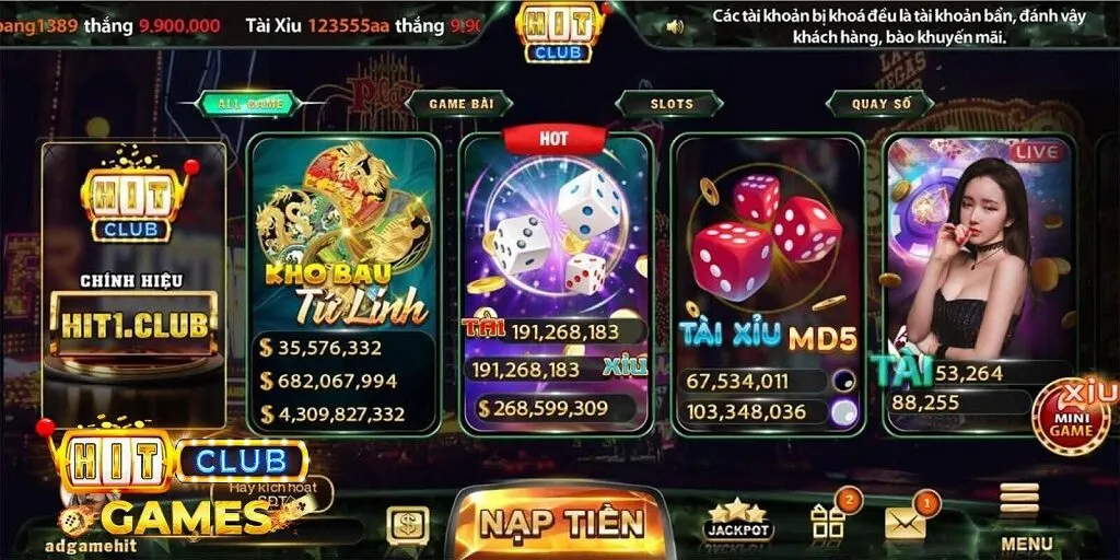 Đa dạng sản phẩm tại Hitclub 